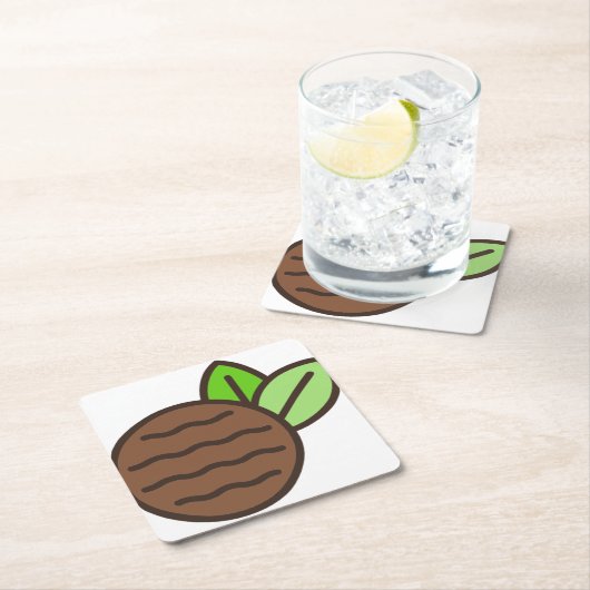 Dessous-de-verre Carré En Papier pâte de menthe (En situation)