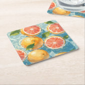 Dessous-de-verre Carré En Papier Pâte de pamplemousse (Incliné)