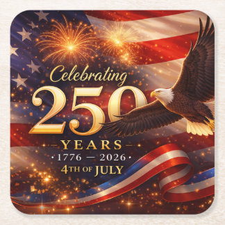 Dessous-de-verre Carré En Papier Patriotic 250th Anniversary