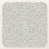 Dessous-de-verre Carré En Papier Patters noirs (Devant)