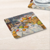 Dessous-de-verre Carré En Papier Paul Cezanne - La vie morte avec panier (Incliné)