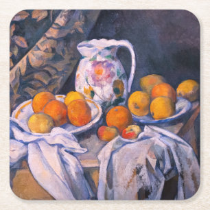 Dessous-de-verre Carré En Papier Paul Cezanne - Nature morte avec rideau