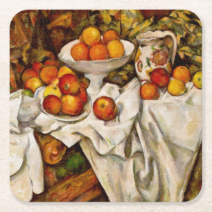 Dessous-de-verre Carré En Papier Paul Cezanne Pommes Oranges Impressionnisme