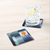 Dessous-de-verre Carré En Papier Paul Klee Abstrait Tree Blue Peinture (En situation)