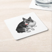 Dessous-de-verre Carré En Papier Pause cacao, pointe à l'araignée (Incliné)