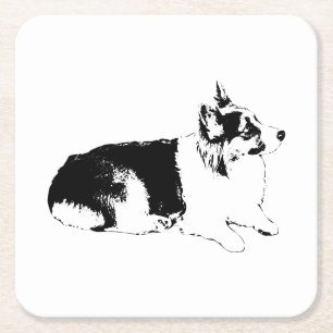 Dessous-de-verre Carré En Papier Pause de profil latéral