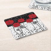 Dessous-de-verre Carré En Papier Pavot rouge (Incliné)