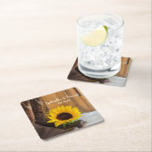 Dessous-de-verre Carré En Papier Pays Sunflower Mariage Ouest (En situation)