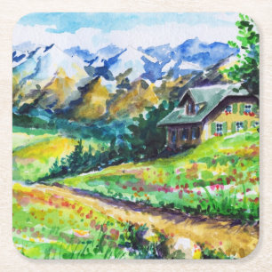 Dessous-de-verre Carré En Papier Paysage