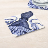 Dessous-de-verre Carré En Papier Paysage Bleu Octopus (Incliné)