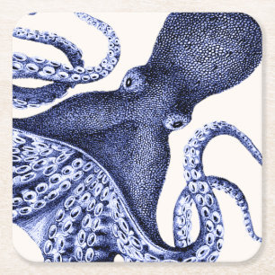 Dessous-de-verre Carré En Papier Paysage Bleu Octopus