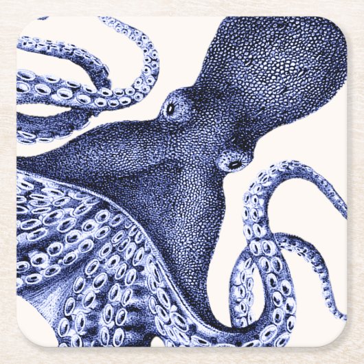 Dessous-de-verre Carré En Papier Paysage Bleu Octopus (Devant)
