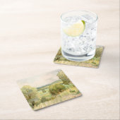 Dessous-de-verre Carré En Papier Paysage d'aquarelle (En situation)