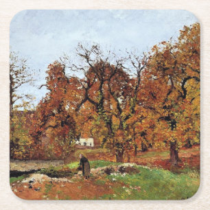 Dessous-de-verre Carré En Papier Paysage D'Automne, Près De Pontoise,