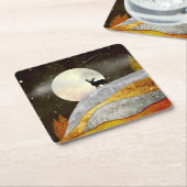 Dessous-de-verre Carré En Papier Paysage de Deer Moon (Incliné)