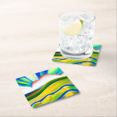 Dessous-de-verre Carré En Papier Paysage de Sunburst Rainbow (En situation)