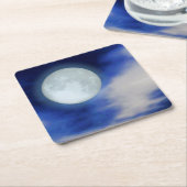 Dessous-de-verre Carré En Papier Paysage lunaire avec nuages lune (Incliné)