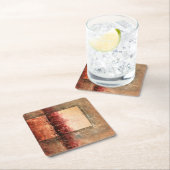 Dessous-de-verre Carré En Papier Paysage rouge Abstrait (En situation)