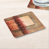 Dessous-de-verre Carré En Papier Paysage rouge Abstrait (Incliné)