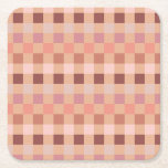 Dessous-de-verre Carré En Papier Peach Fuzz Checkerboard<br><div class="desc">à damiers Motif - pêche au fuzz / tonalités de terre / damier neutre.</div>