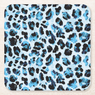 Dessous-de-verre Carré En Papier Peau de Cheetah léopard : Aquarelle teinture Vinta