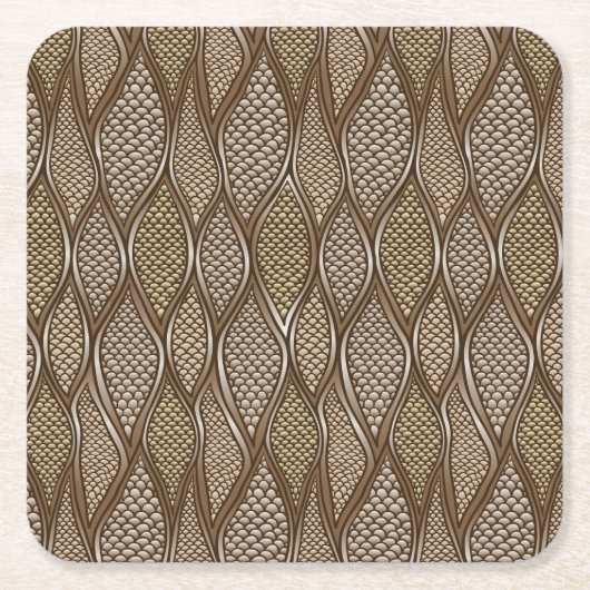 Dessous-de-verre Carré En Papier Peau de serpent stylisée (Devant)