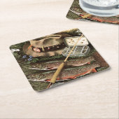 Dessous-de-verre Carré En Papier Pêche et vie (Incliné)