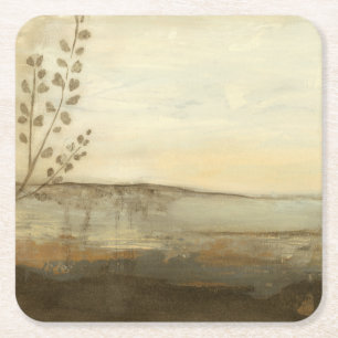 Dessous-de-verre Carré En Papier Peinture à l'huile de paysage moderne Sunset