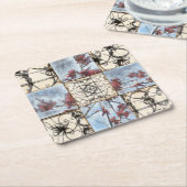 Dessous-de-verre Carré En Papier Peinture Abstraite de défilement (Incliné)