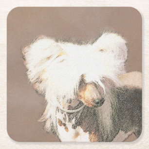 Dessous-de-verre Carré En Papier Peinture Chinoise sans cheveux peint art original