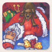 Dessous-de-verre Carré En Papier Peinture de Noël (Devant)