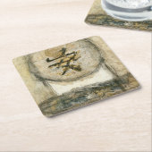 Dessous-de-verre Carré En Papier Peinture de tranquillité chinoise par Mauro (Incliné)