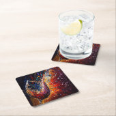 DESSOUS-DE-VERRE CARRÉ EN PAPIER PEINTURE DE VIN (En situation)