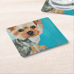 Dessous-de-verre Carré En Papier Peinture de Yorkshire Terrier par Alfred Fox