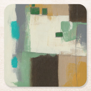 Dessous-de-verre Carré En Papier Peinture d'expressioniste avec les courses lourdes