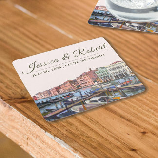 Dessous-de-verre Carré En Papier Peinture du Grand Canal, Venise, Italie