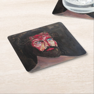 Dessous-de-verre Carré En Papier Peinture du Sang du Christ par Alfred Fox