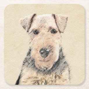 Dessous-de-verre Carré En Papier Peinture galloise Terrier - Cute Original Chien Ar