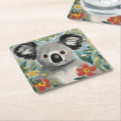 Dessous-de-verre Carré En Papier Peinture Koala (Incliné)