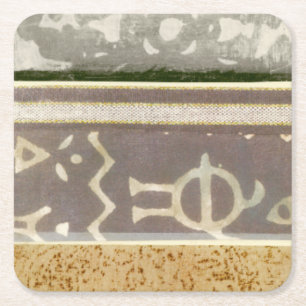 Dessous-de-verre Carré En Papier Peinture Motif Tribale contemporaine