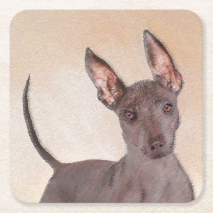 Dessous-de-verre Carré En Papier Peinture Xoloitzcuintli - Cute Original Chien Art
