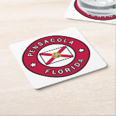 Dessous-de-verre Carré En Papier Pensacola Floride (Incliné)