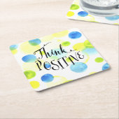 Dessous-de-verre Carré En Papier Penser positif (Incliné)