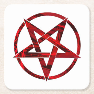 Dessous-de-verre Carré En Papier Pentagram Red Devil