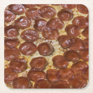 Dessous-de-verre Carré En Papier Pepperoni Pizza