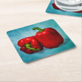 Dessous-de-verre Carré En Papier Peppers Red Bell (Incliné)
