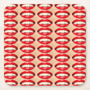 Dessous-de-verre Carré En Papier Perfect Smile Femme Fatale Pop-art