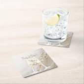 Dessous-de-verre Carré En Papier Perles & Prosecco Moderne Élégant (En situation)