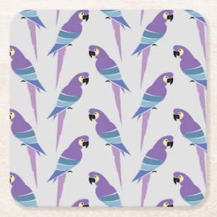 Dessous-de-verre Carré En Papier Perroquets pourpres