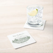 Dessous-de-verre Carré En Papier Personalized Vineyard Wedding Coasters  (En situation)